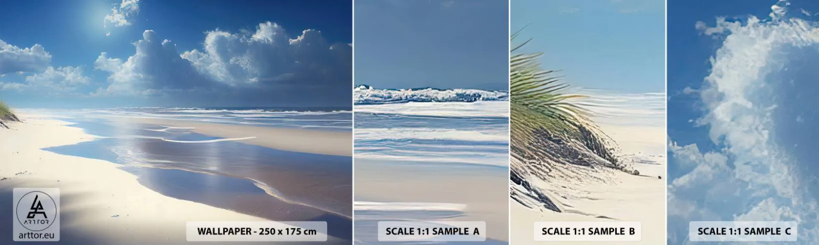 Fotobehang Staaltje Standard Eco - Paradijselijke vakantie - Strand, Oceaan, Vakantie - 100x30 cm