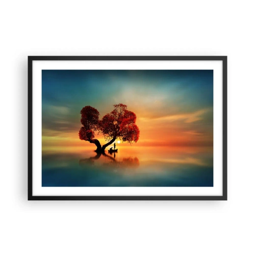 Poster in een zwarte lijst - Afstanders en de stilte van de wereldlozen - 70x50 cm