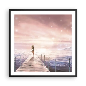 Poster in een zwarte lijst - In het licht van een droom - 60x60 cm