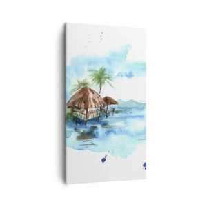 Schilderen op canvas - Ergens in de Stille Oceaan - 45x80 cm
