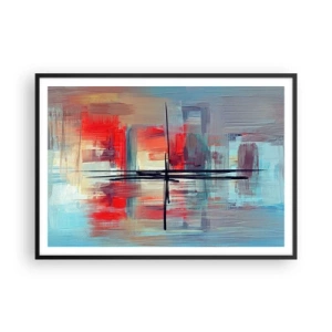 Poster in een zwarte lijst - Een landschap in een onbekende dimensie - 100x70 cm