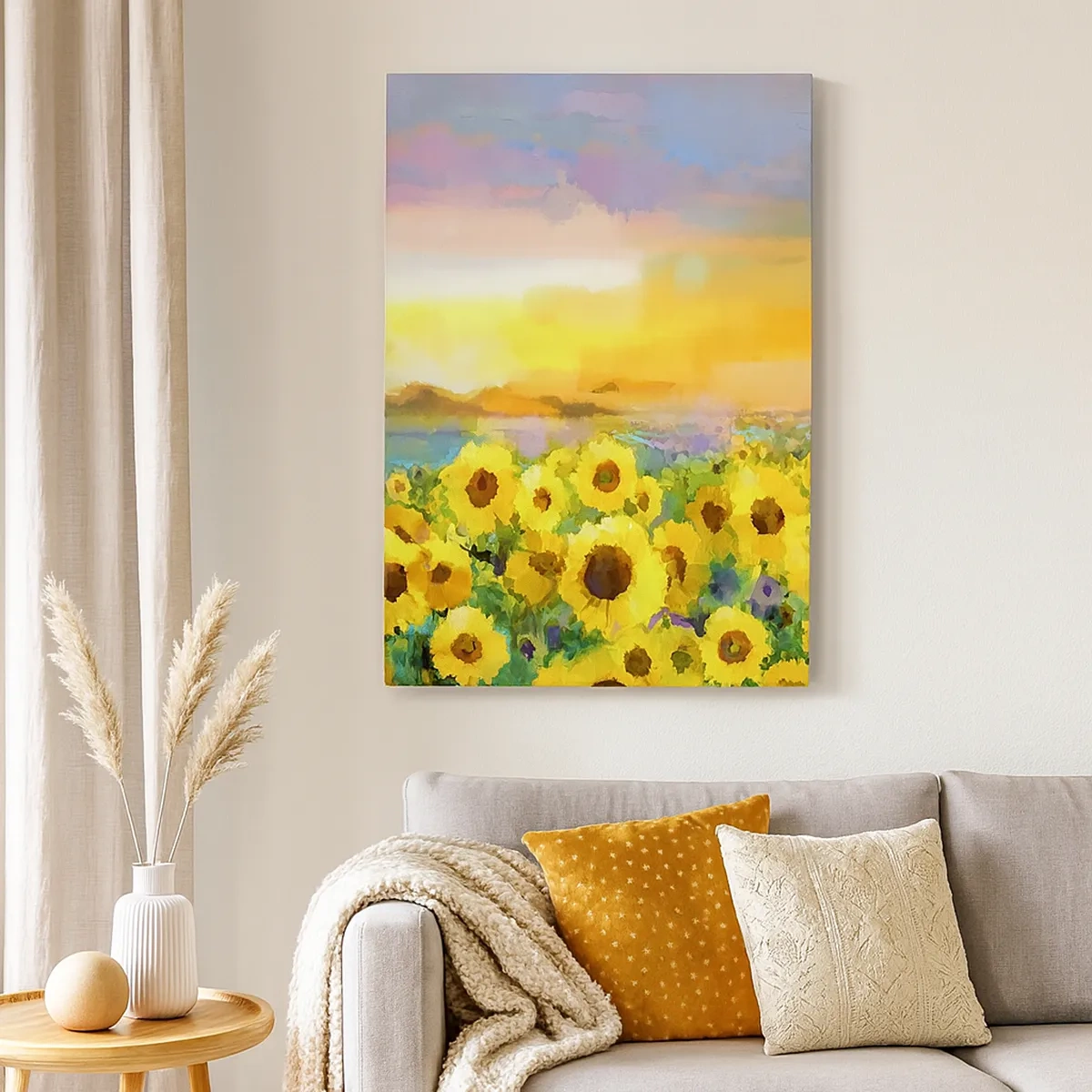 Schilderen op canvas - De zon zelf daalde naar de aarde - 50x70 cm