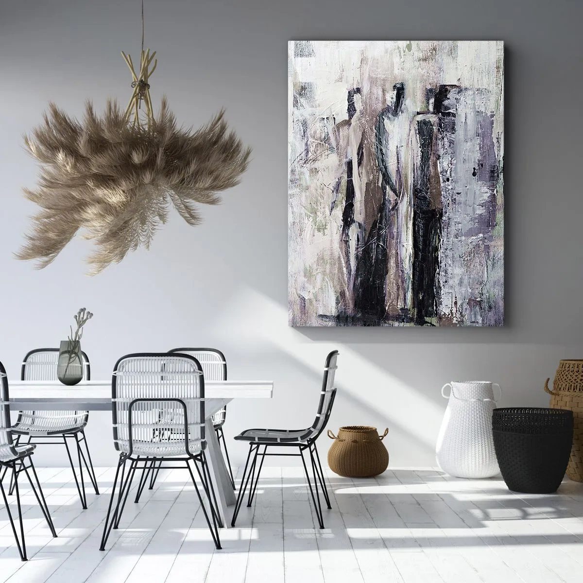 Schilderen op canvas - De mysterieuze drie - 55x100 cm