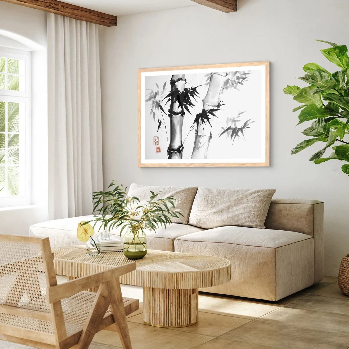 Een poster in een licht eiken lijst - Close-up op het oosten - 40x30 cm