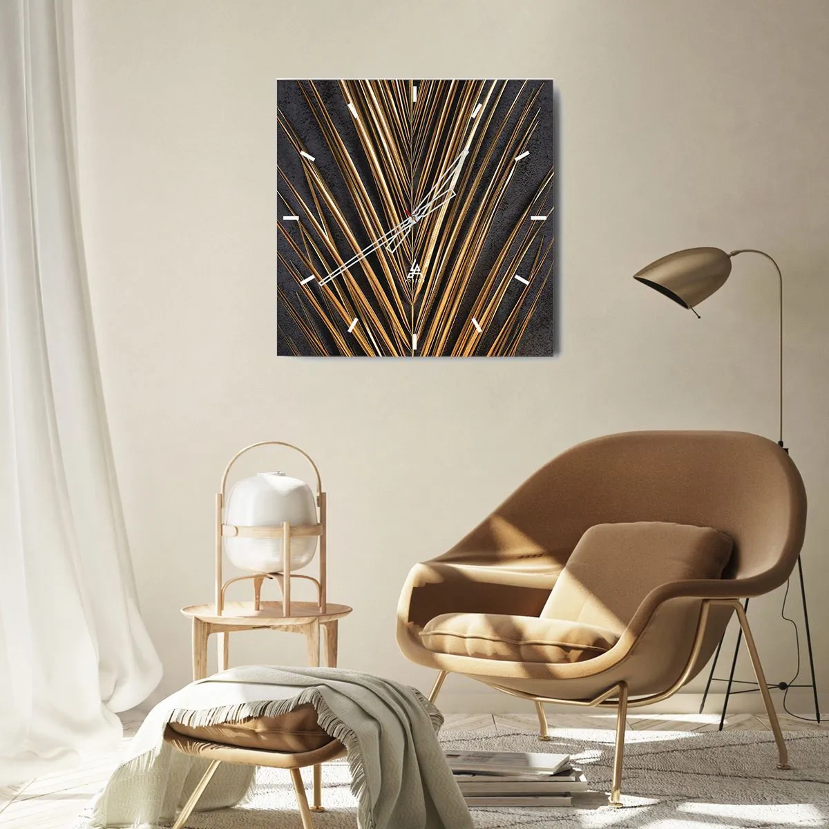 Wandklok - Klok - Het goud van de tropen - 30x30 cm