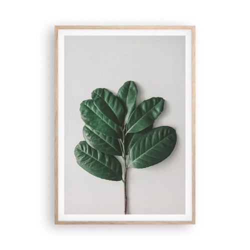 Een poster in een licht eiken lijst - Een tekening van de pure natuur - 70x100 cm