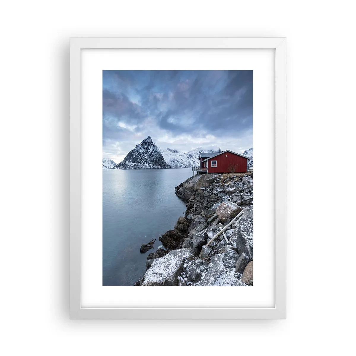 Poster in een witte lijst - Scandinavisch toevluchtsoord - 30x40 cm