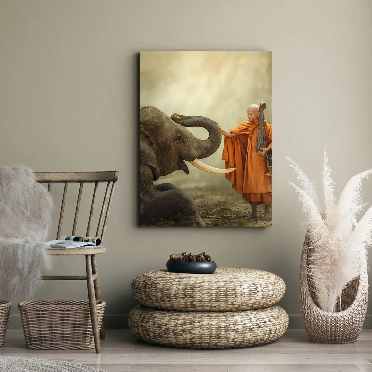 Schilderen op canvas - Ontmoeting tijdens een reis - 70x100 cm