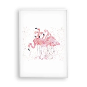 Poster in een witte lijst - Roze ensemble - 70x100 cm