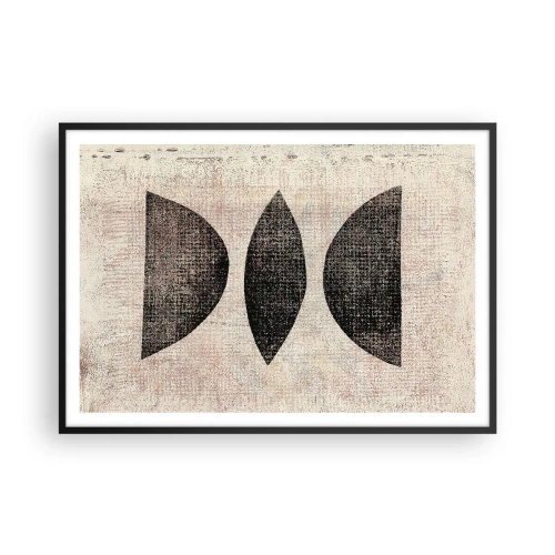 Poster in een zwarte lijst - etnische abstractie - 100x70 cm