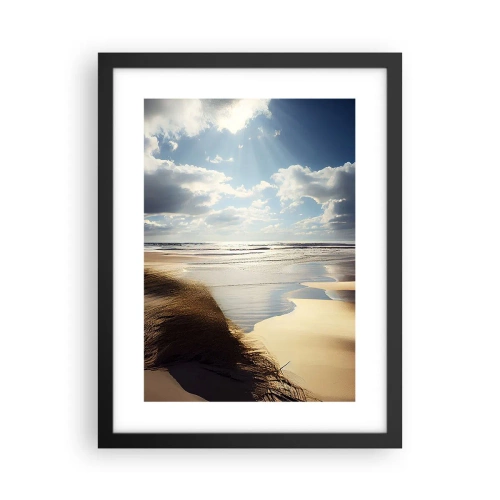 Poster in een zwarte lijst - Strand, wild strand - 30x40 cm