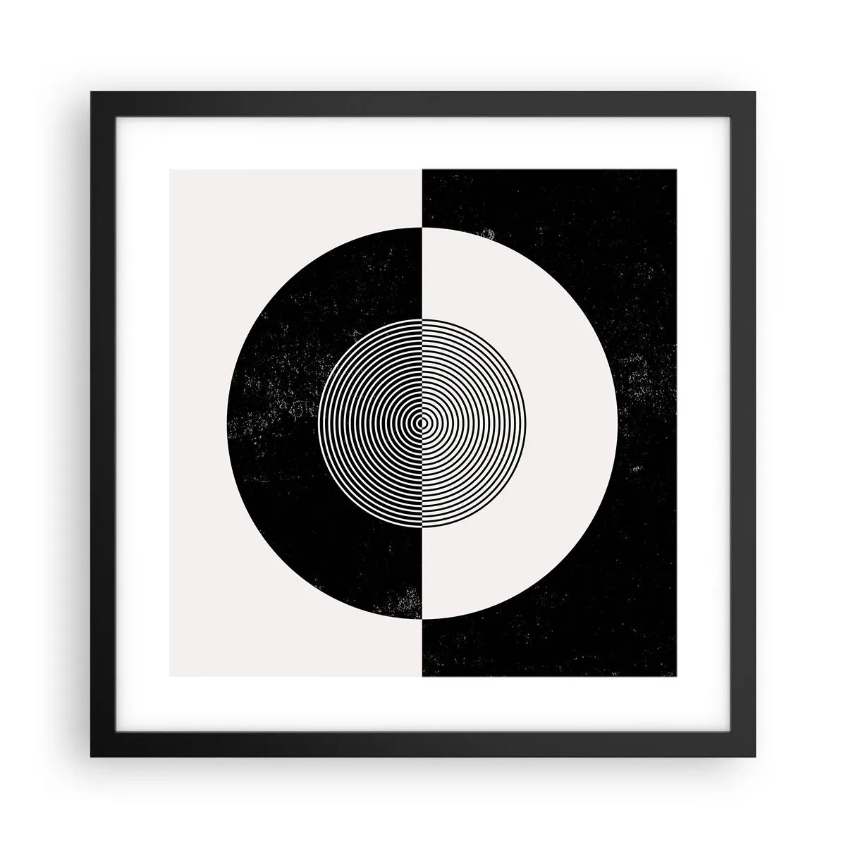 Poster in een zwarte lijst - Harmonie in zwart-wit - 40x40 cm