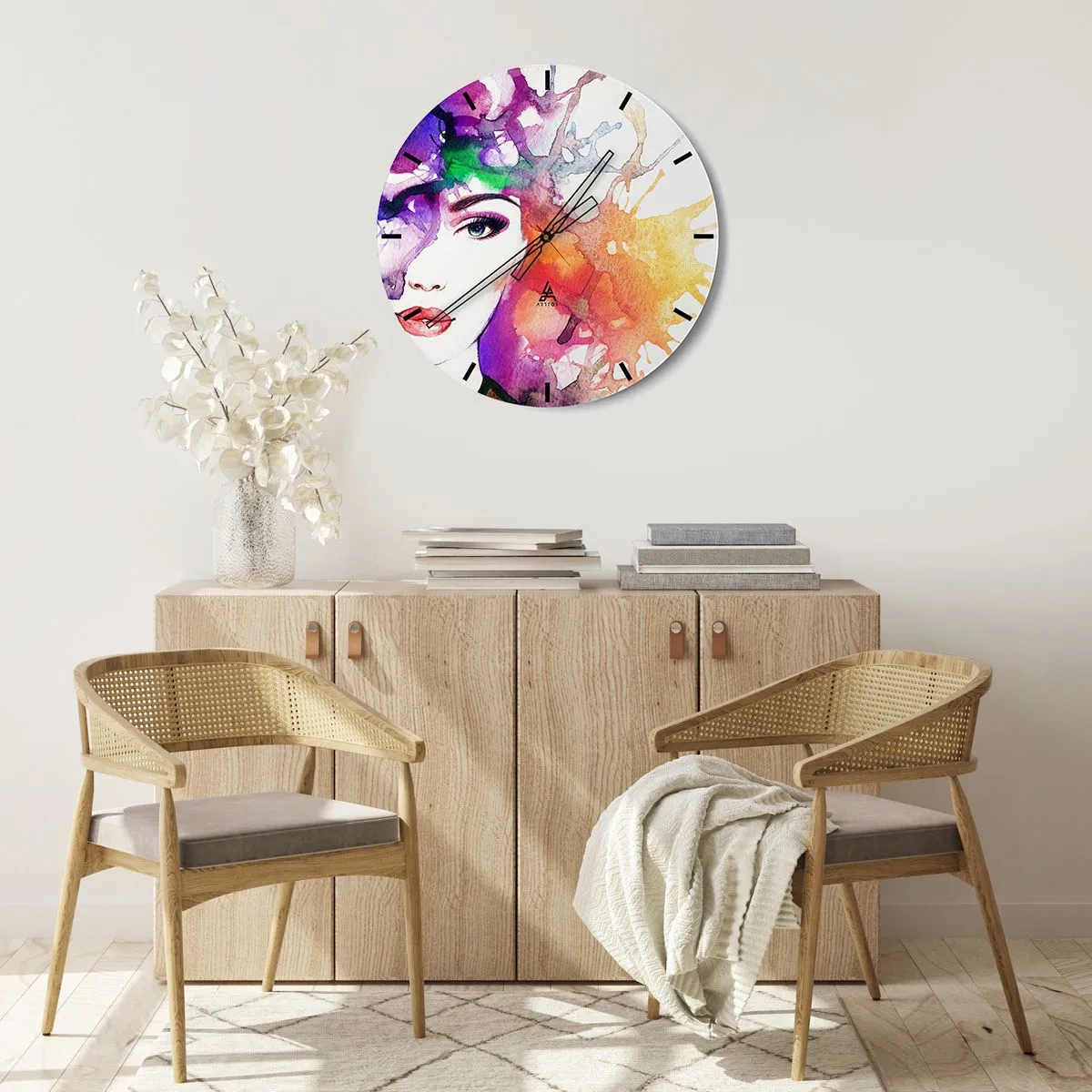 Wandklok - Klok - Met hoofd in de wolken - 40x40 cm