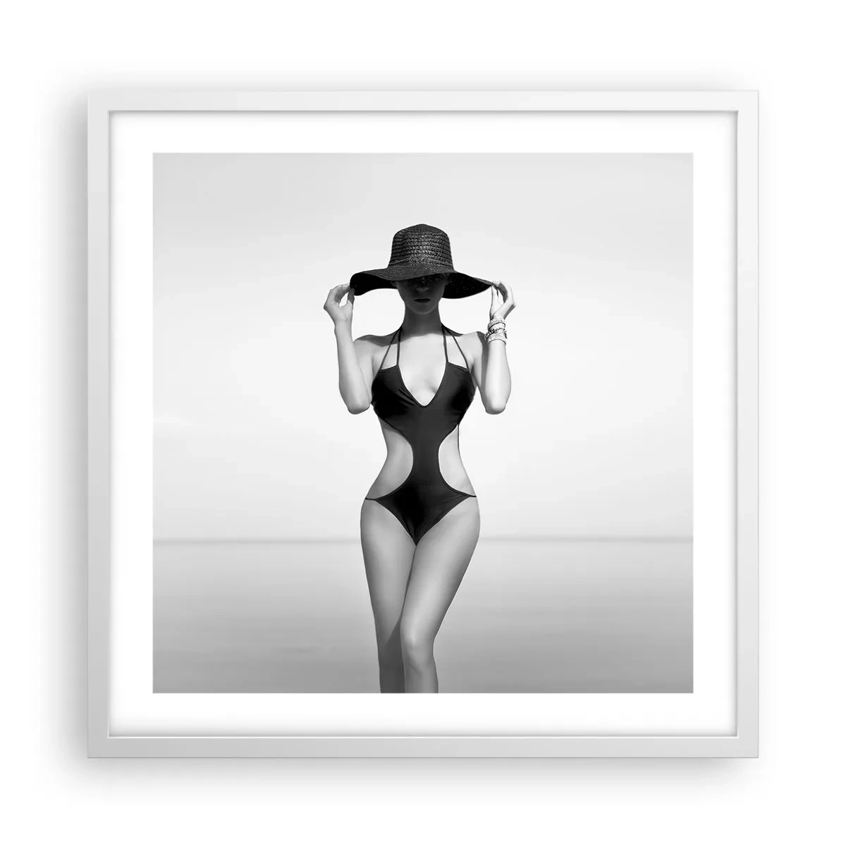 Poster in een witte lijst - Mijn naam is: Elegantie - 50x50 cm