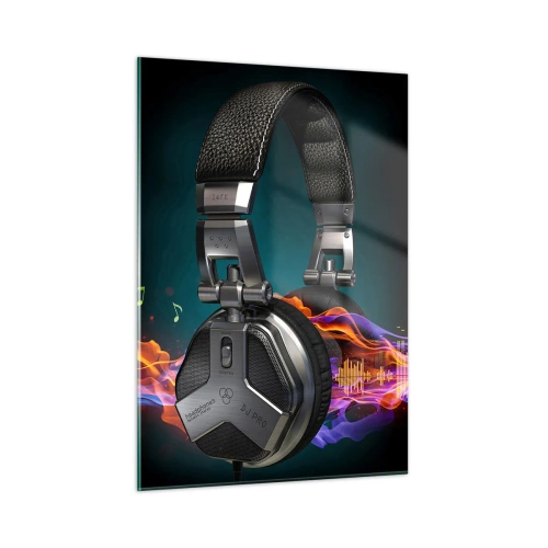 Schilderen op glas - In vuur en vlam van muziek - 50x70 cm