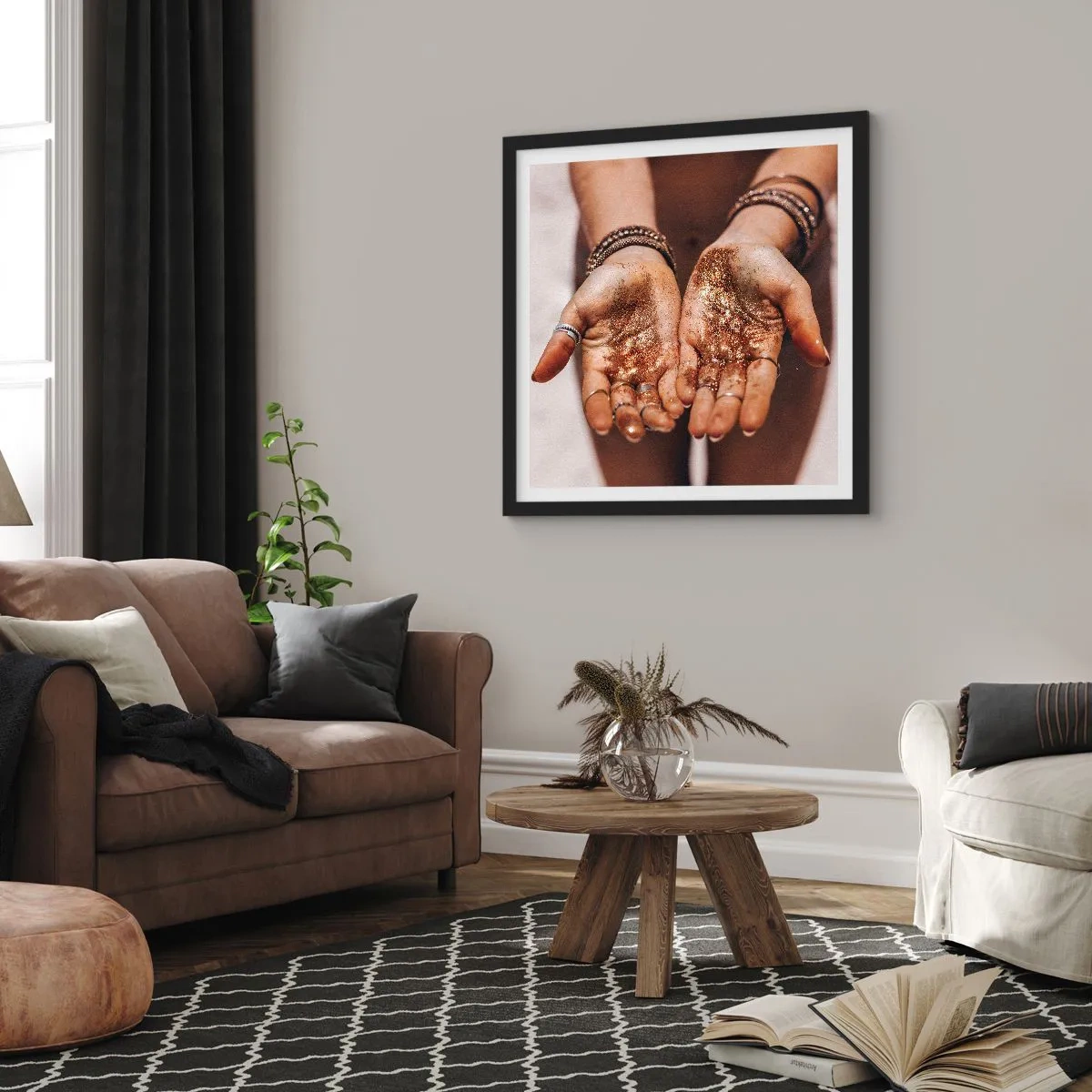 Poster in een zwarte lijst - Een cadeau voor jou - 40x40 cm