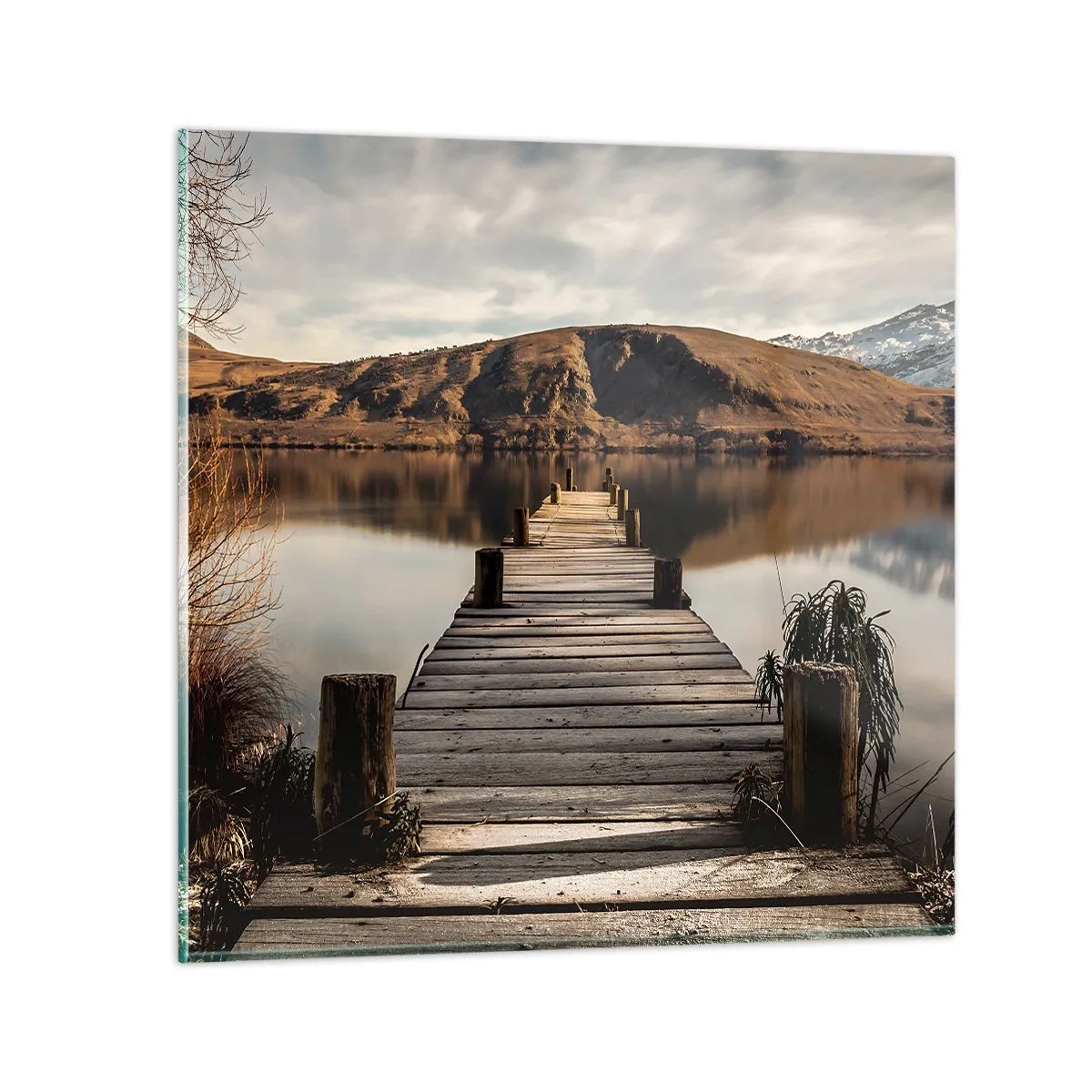 Schilderen op glas - Landschap in stilte - 40x40 cm