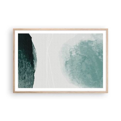 Een poster in een licht eiken lijst - Ontmoeting met de mist - 91x61 cm