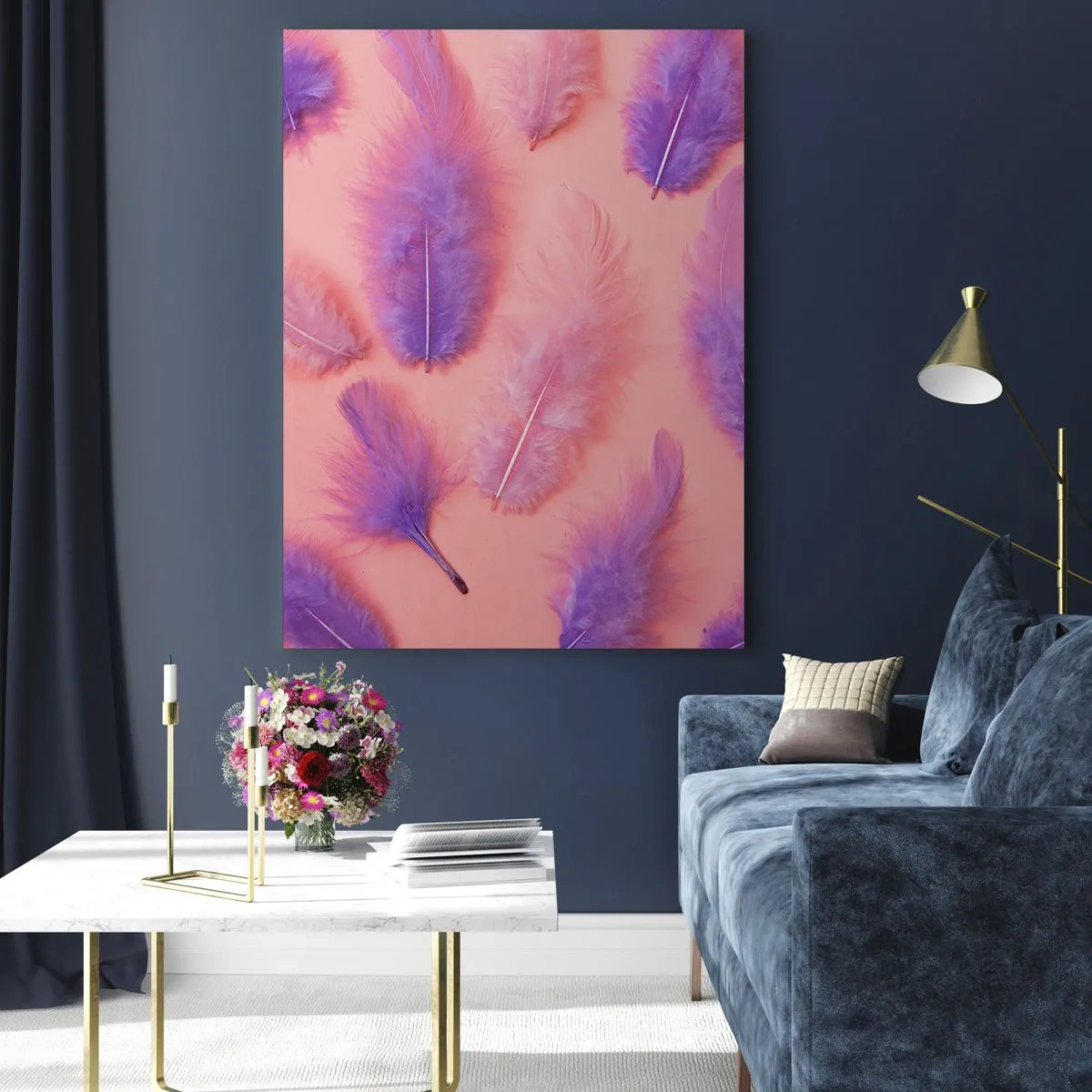 Schilderen op glas - Lila vogel van verlangen - 50x70 cm