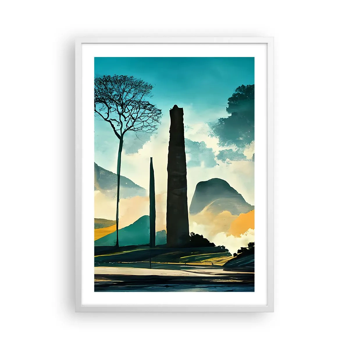 Poster in een witte lijst - Nog hoger en hoger - 50x70 cm