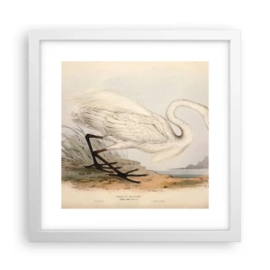 Poster in een witte lijst - Dame op de biezen - 30x30 cm