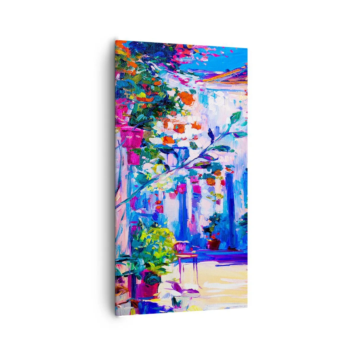 Schilderen op canvas - Impressie - een Italiaanse straat - 65x120 cm