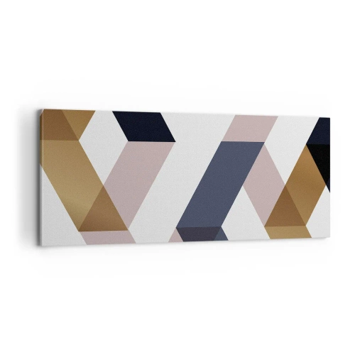 Schilderen op canvas - Vlakken en hoeken - 100x40 cm