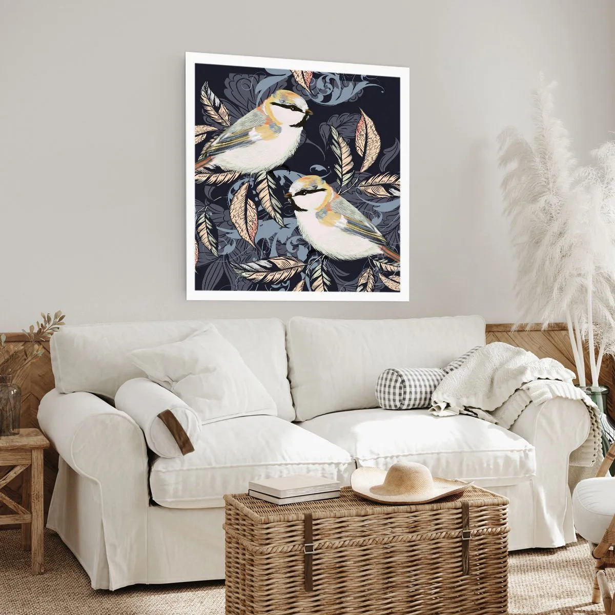 Poster - Geel-blauwe triller - 30x30 cm