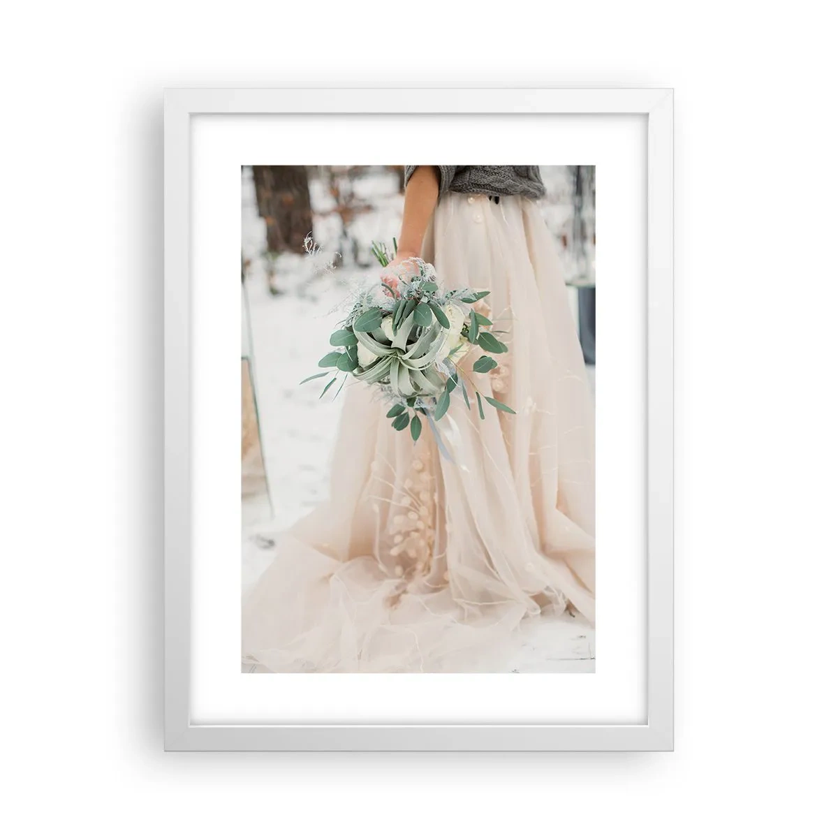 Poster in een witte lijst - En ze leefden nog lang en gelukkig - 30x40 cm