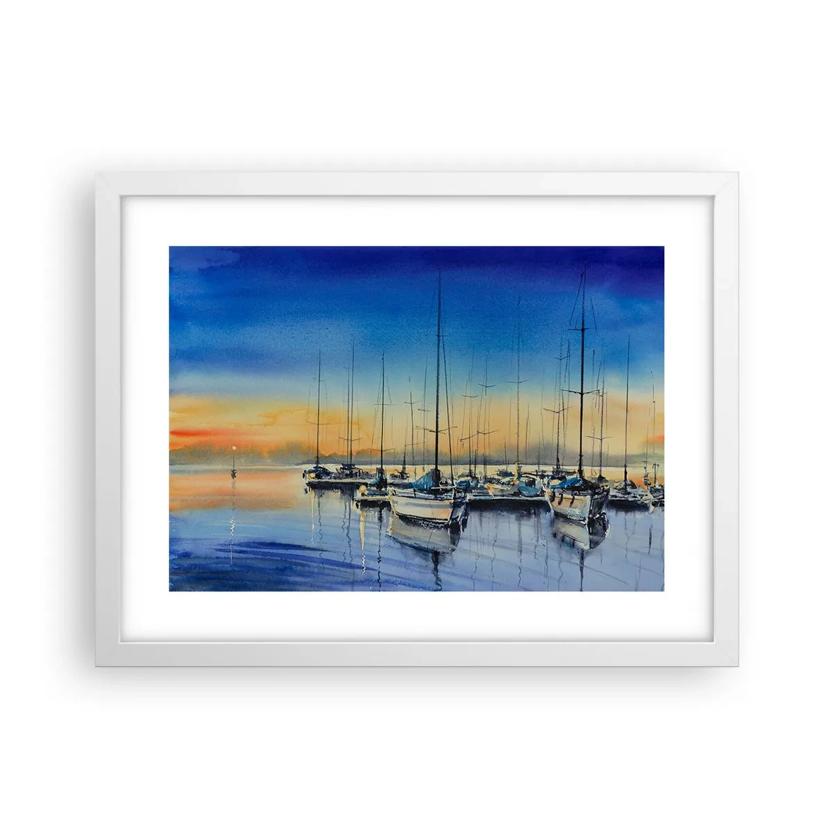 Poster in een witte lijst - Einde van een goede dag - 40x30 cm