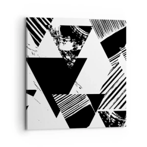 Schilderen op canvas - Regen van driehoeken - 70x70 cm