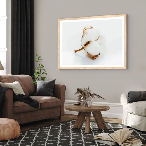 Een poster in een licht eiken lijst - Zacht van aard - 100x70 cm