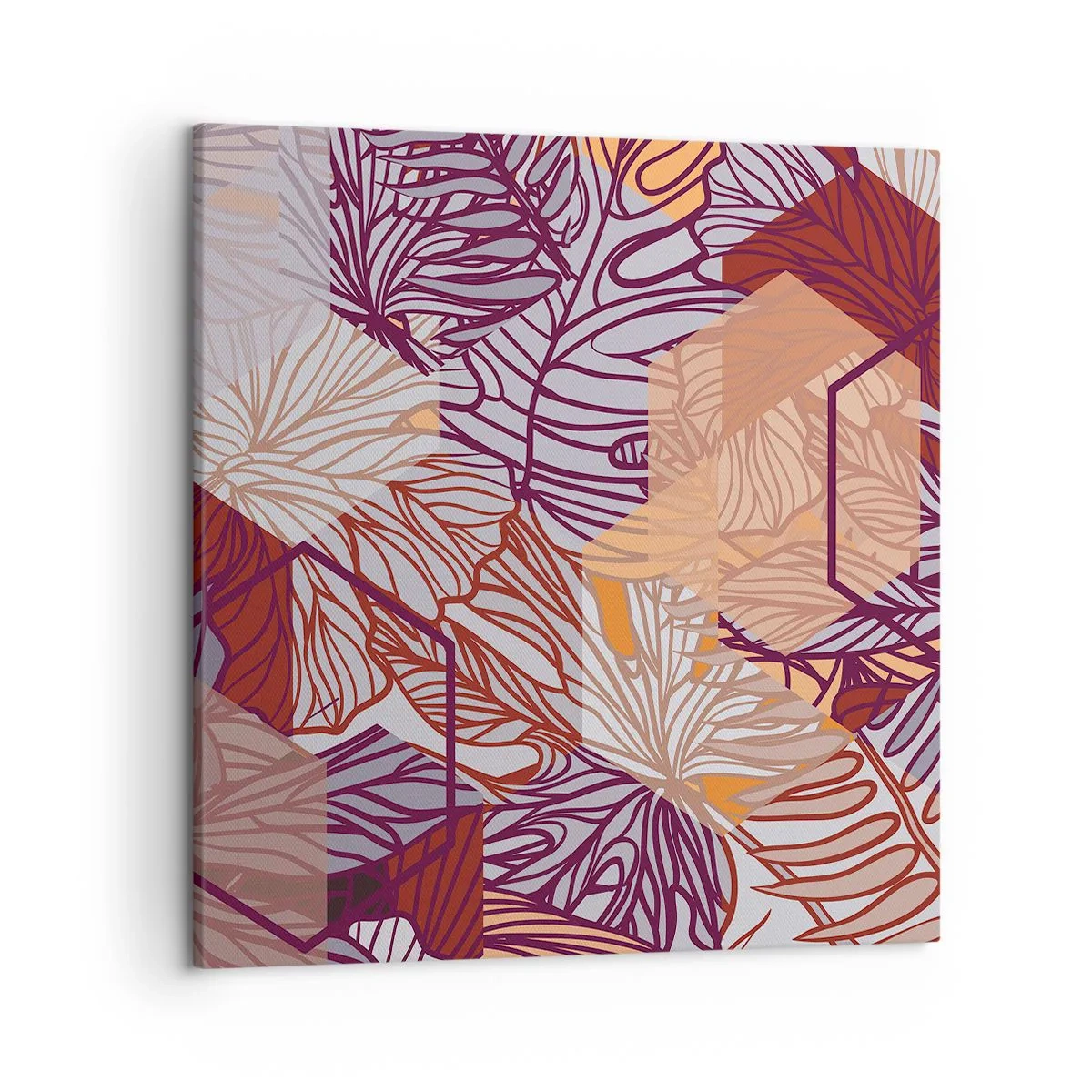 Schilderen op canvas - Onmogelijke relatie tussen geometrie en natuur - 50x50 cm