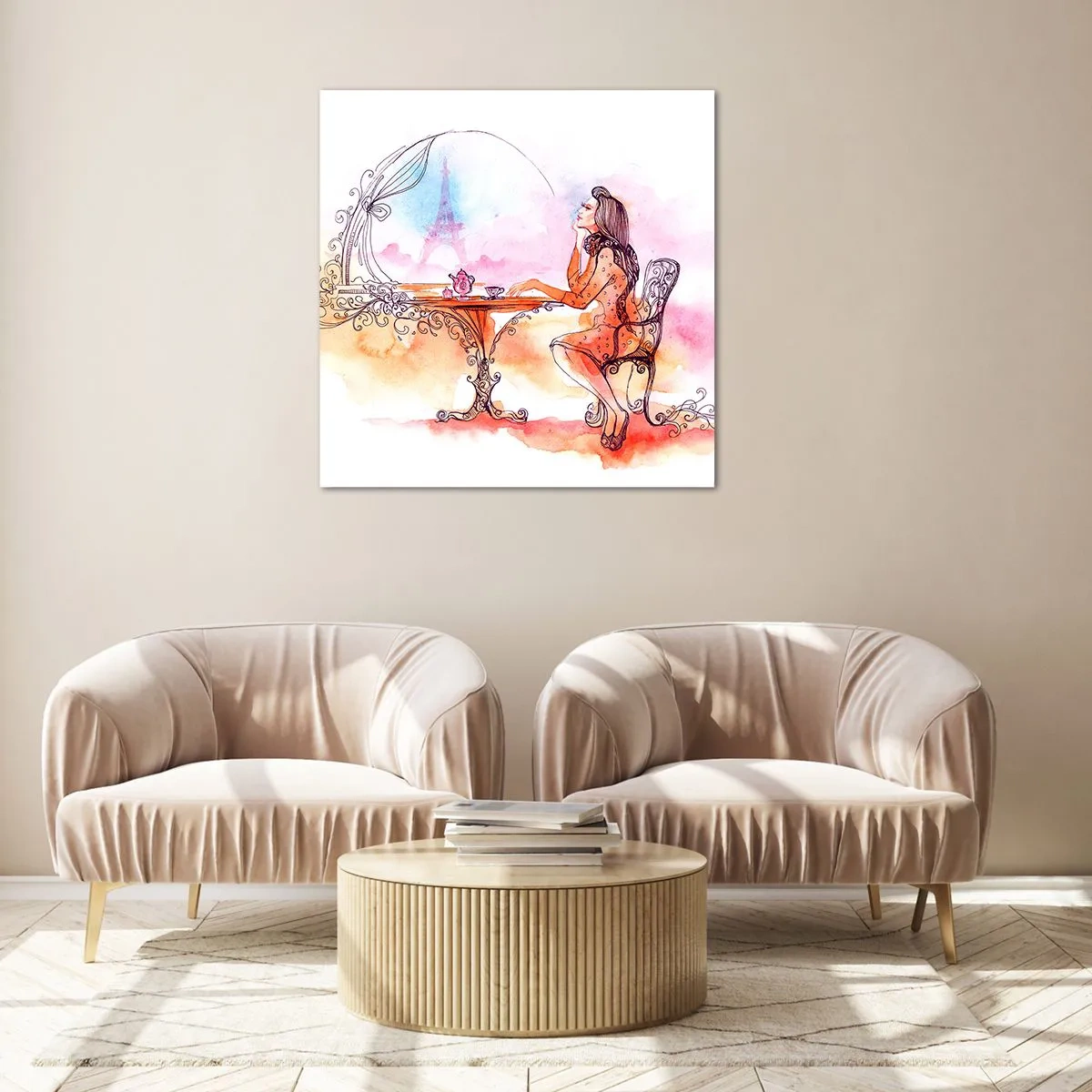 Schilderen op glas - Parijse chic - 60x60 cm