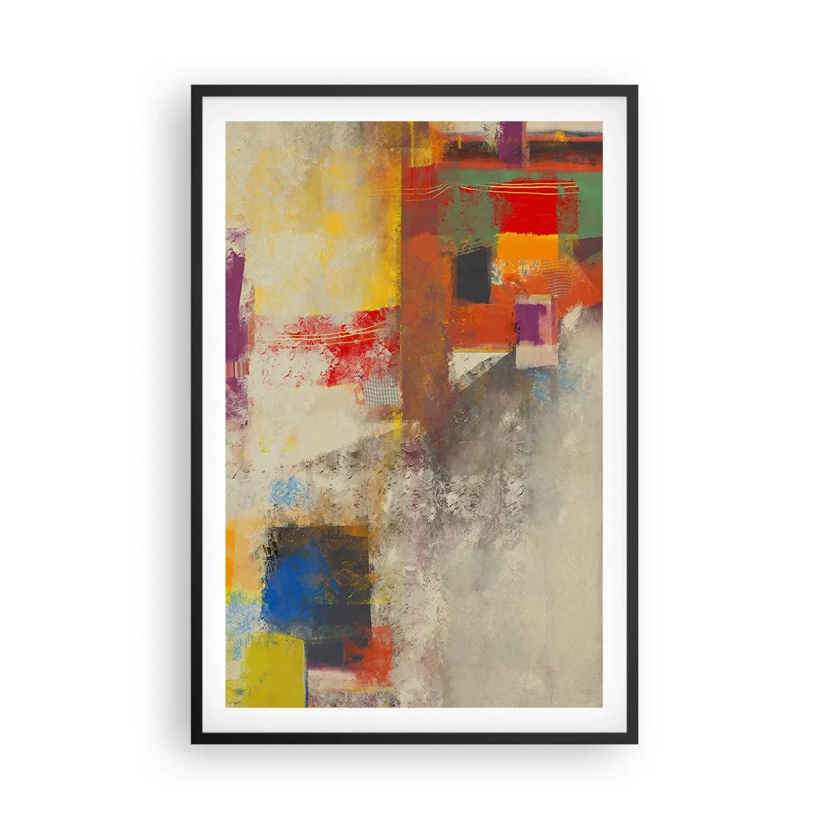 Poster in een zwarte lijst - Kleur geometrie - 61x91 cm