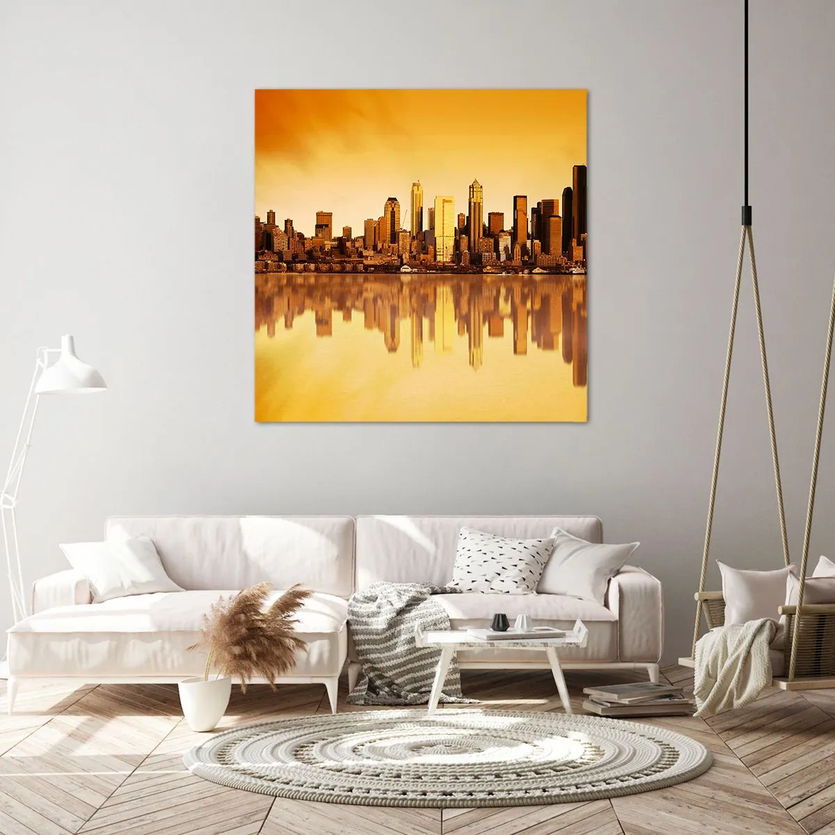 Schilderen op canvas - De stilte van de metropool - 60x60 cm