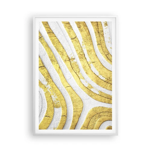 Poster in een witte lijst - Compositie in wit en goud - 70x100 cm