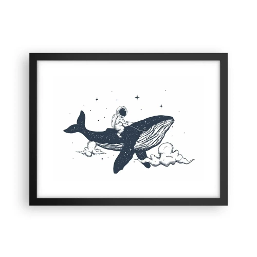 Poster in een zwarte lijst - Ruimte avontuur - 40x30 cm