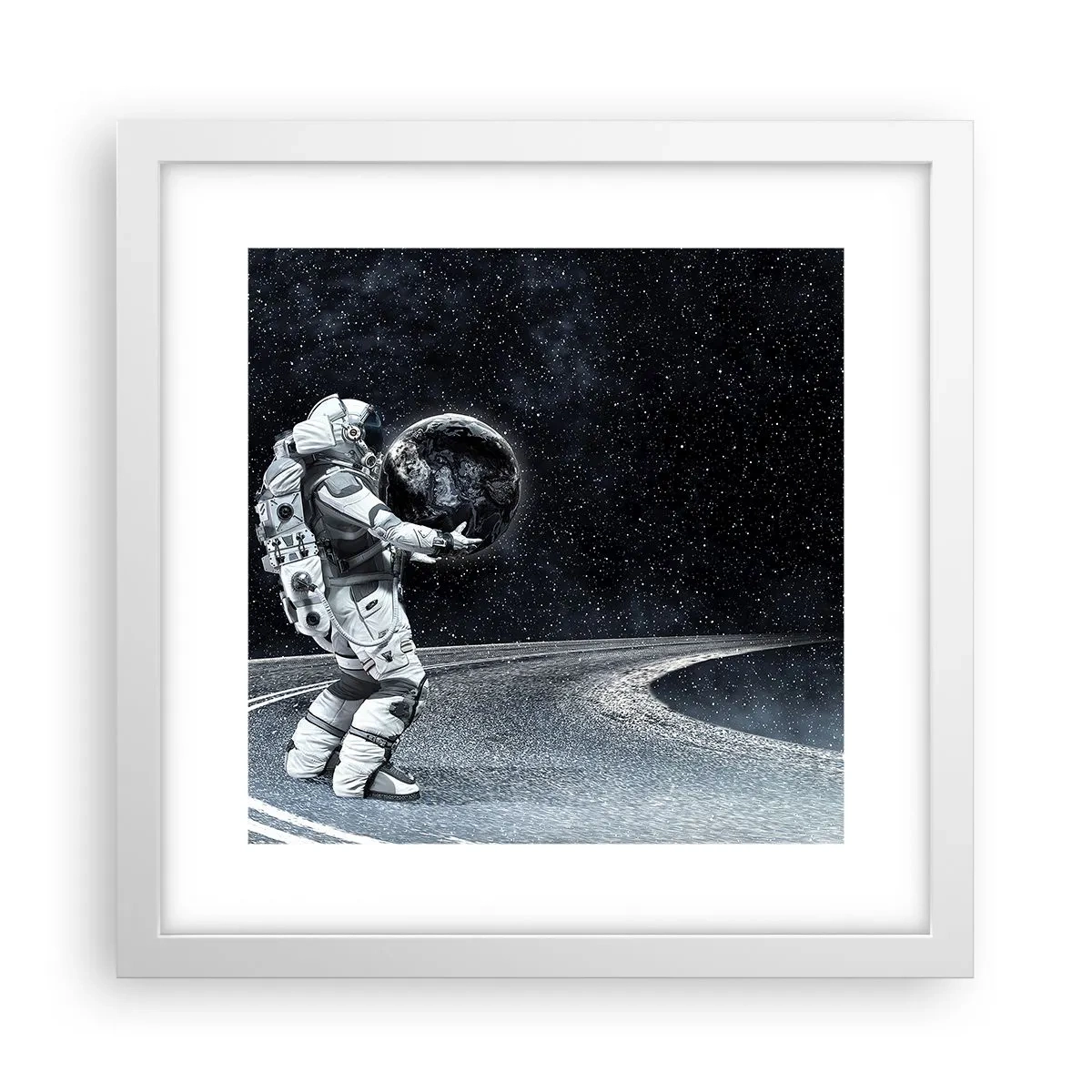 Poster in een witte lijst - Op de Melkweg - 30x30 cm