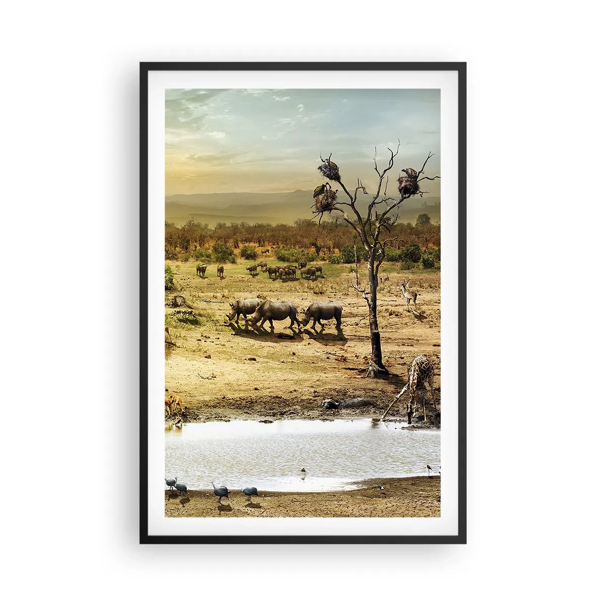 Poster in een zwarte lijst - "Er stroomde een rivier uit Eden …" - 61x91 cm