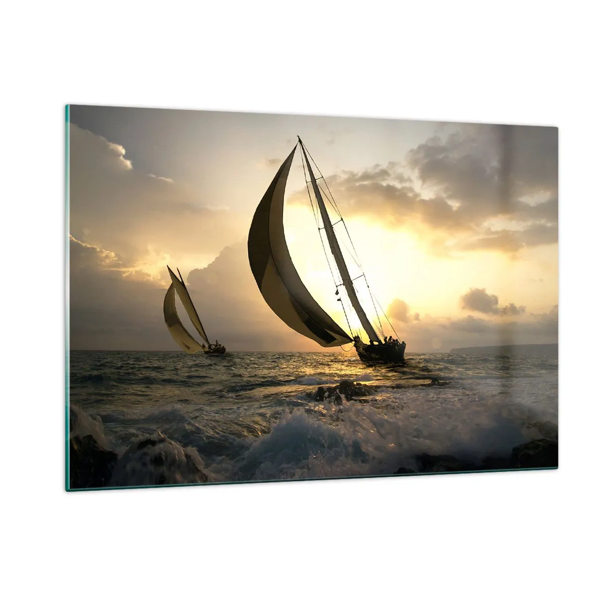 Schilderen op glas - Met de wind en tegen de wind - 120x80 cm