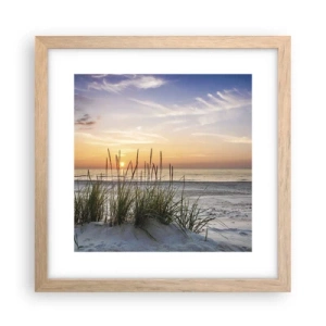 Een poster in een licht eiken lijst - Kijk, denk, voel - 30x30 cm
