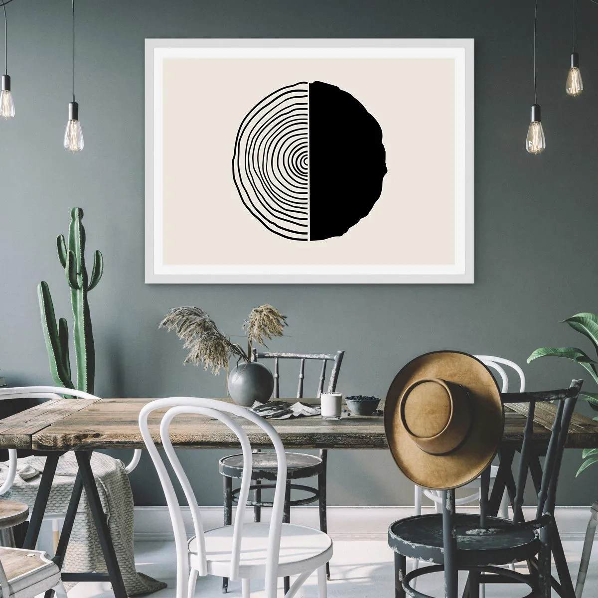 Poster in een witte lijst - Half om half - 50x40 cm