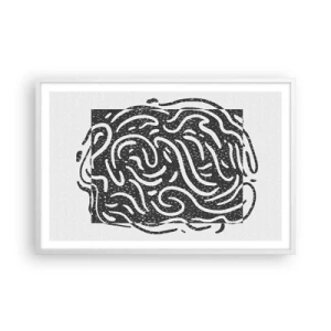 Poster in een witte lijst - Abstractie: vreugdedans - 91x61 cm