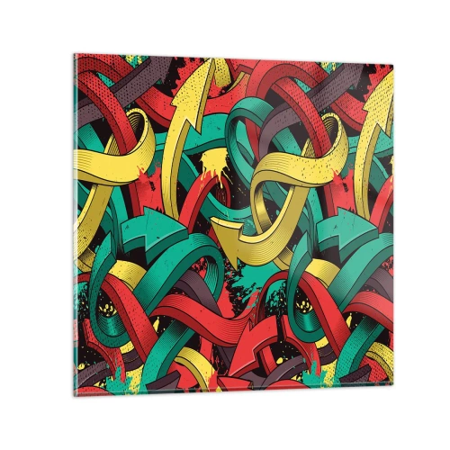 Schilderen op glas - Welke weg naar het doel? - 70x70 cm