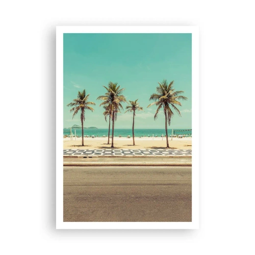Poster - Op wacht op het strand - 70x100 cm