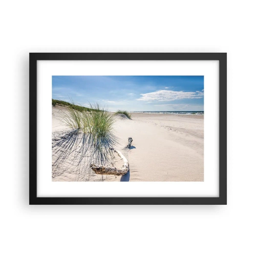 Poster in een zwarte lijst - De mooiste zandstrand? Oostzee-strand - 40x30 cm
