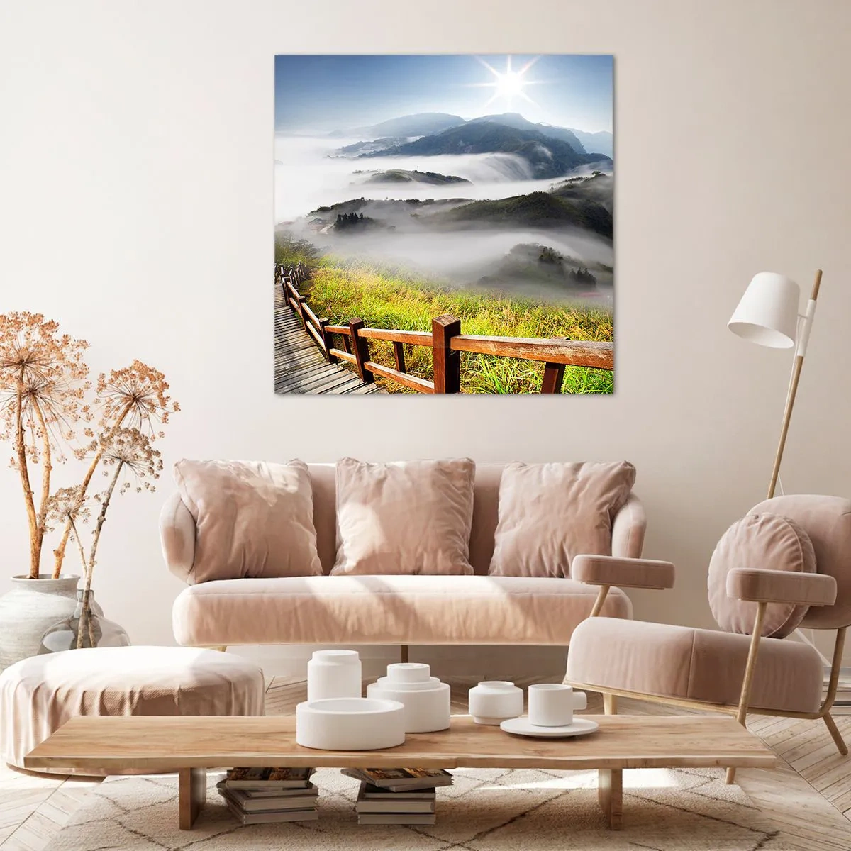 Schilderen op canvas - Geweven van schittering en mist - 40x40 cm