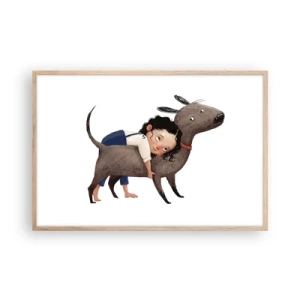 Een poster in een licht eiken lijst - Beste vrienden - 91x61 cm