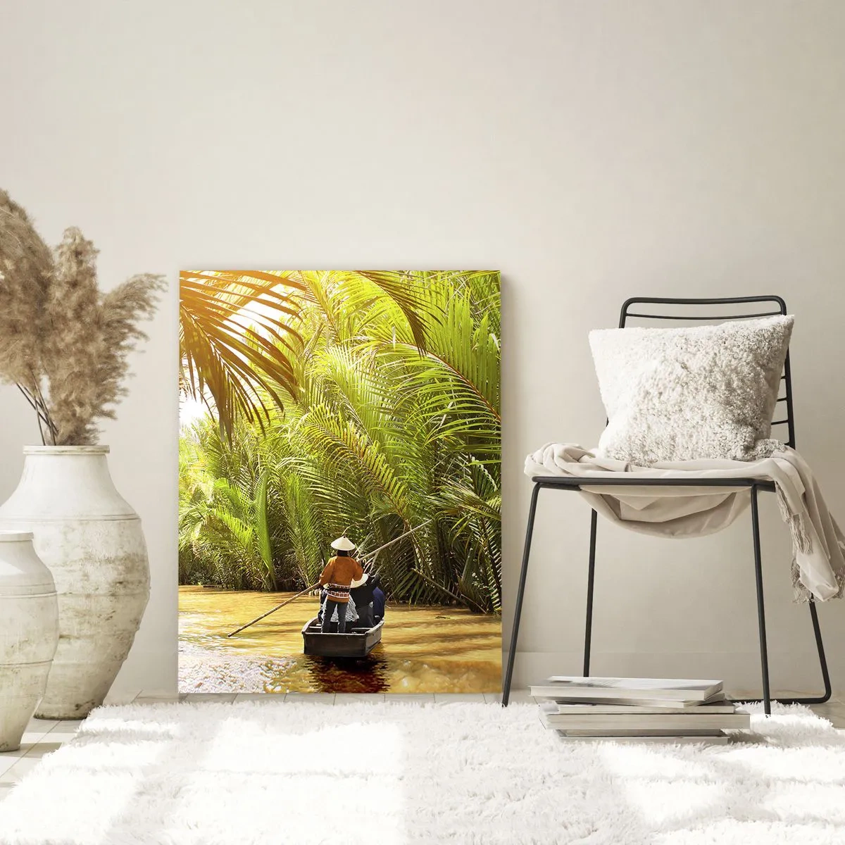 Schilderen op glas - Een palmravijn langs - 80x120 cm